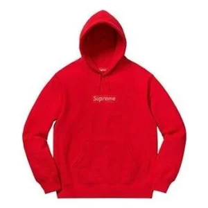 Supreme x Swarovski Box Logo Hooded Sweatshirt 'Red' SUP-SS19-959