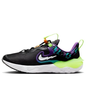 (GS) Nike Run Flow Easy On/Off Shoes 'Black Teal Nebula Volt' DZ4490-001