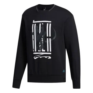 adidas WJ SWT LOGO Casual Sports Round Neck Pullover Black FM9345