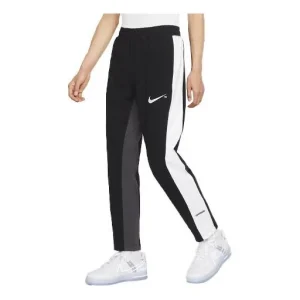 Men's Nike Sportswear Swoosh Contrast Color Stitching Knit Sports Pants/Trousers/Joggers Black DD5988-010