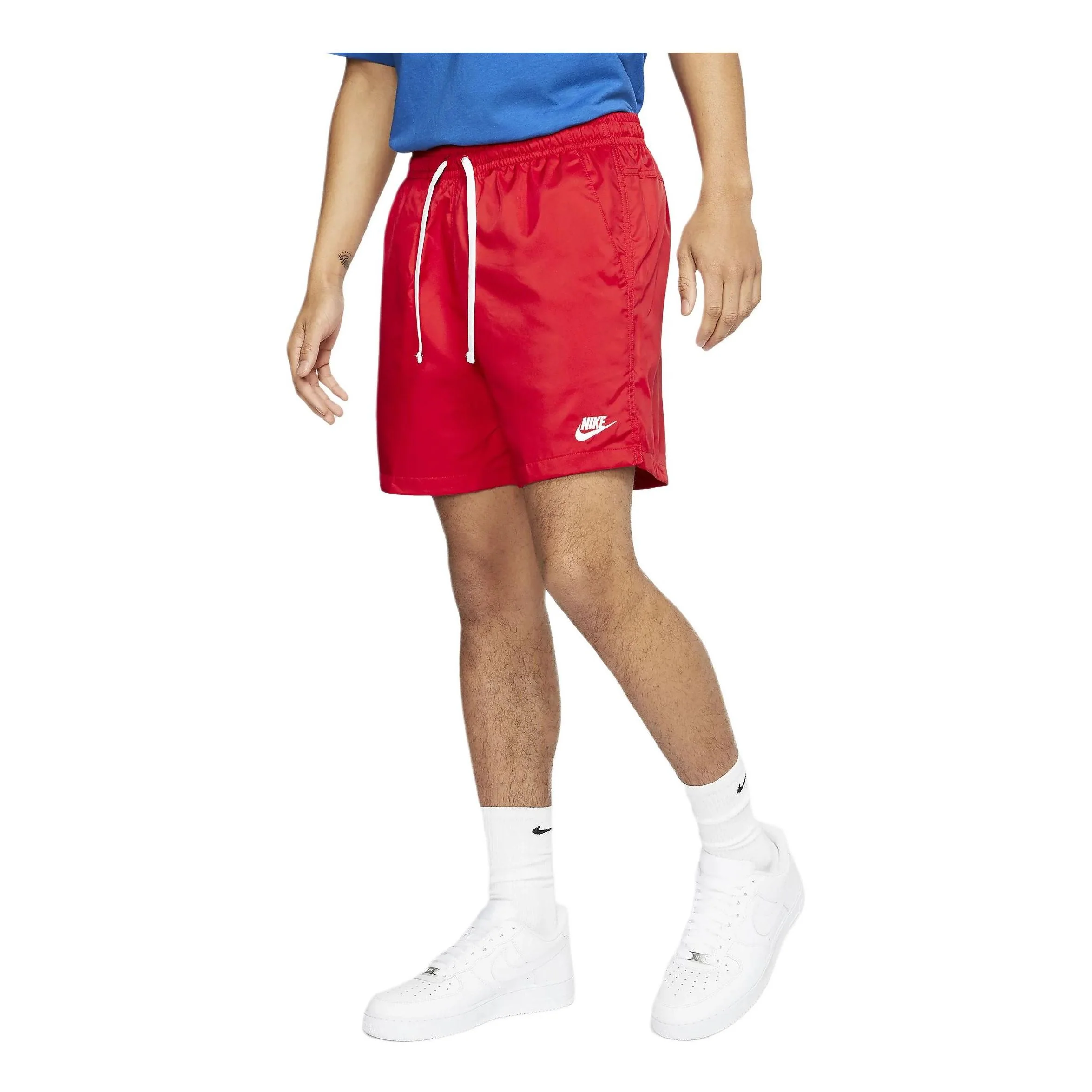 Nike Retro Woven Short Small Logo Drawstring Sports Shorts Red AR2382-657