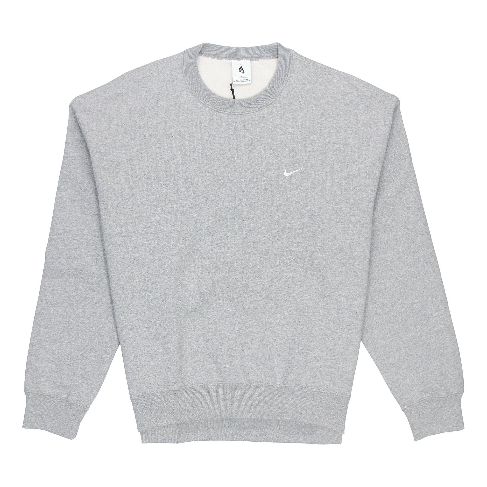 Nike Lab Fleece Crew Solid Color Plush Stay Warm Sports Round Neck Pullover Gray Dark gray DA0318-063