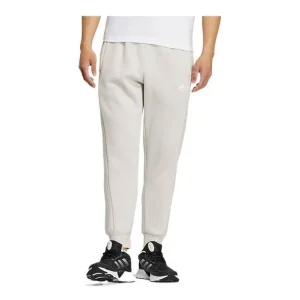adidas Solid Color Pattern Printing Bundle Feet Sports Pants Men's Jade White HN9004