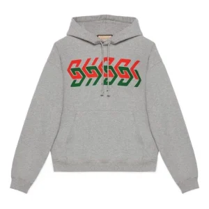 Gucci GUCCI Chain Print Hooded Sweatshirt 'Grey' 715911-XJEUM-1097