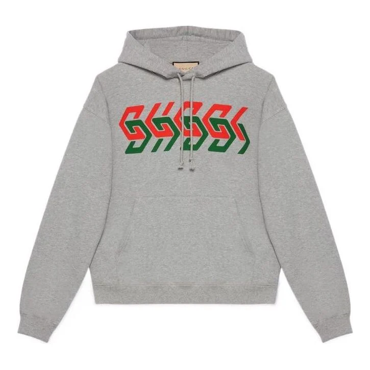 Gucci GUCCI Chain Print Hooded Sweatshirt 'Grey' 715911-XJEUM-1097