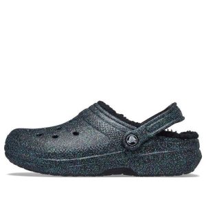 (WMNS) Crocs Classic Glitter Black Lined Clogs 'Starry Skies' 205842-9BD