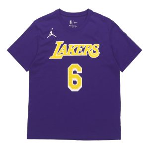 Air Jordan Los Angeles Lakers LeBron James 6 Casual Sports Basketball Short Sleeve Purple CV9987-557