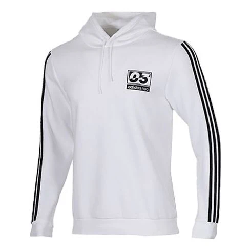 adidas neo Sports Pullover hooded Long Sleeves White FU1041