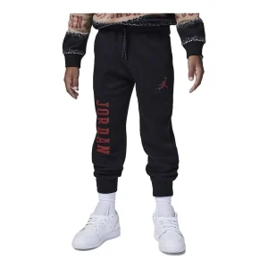 (GS) Air Jordan MJ Essentials Member Sweatpants 'Black Red' FV5648-010
