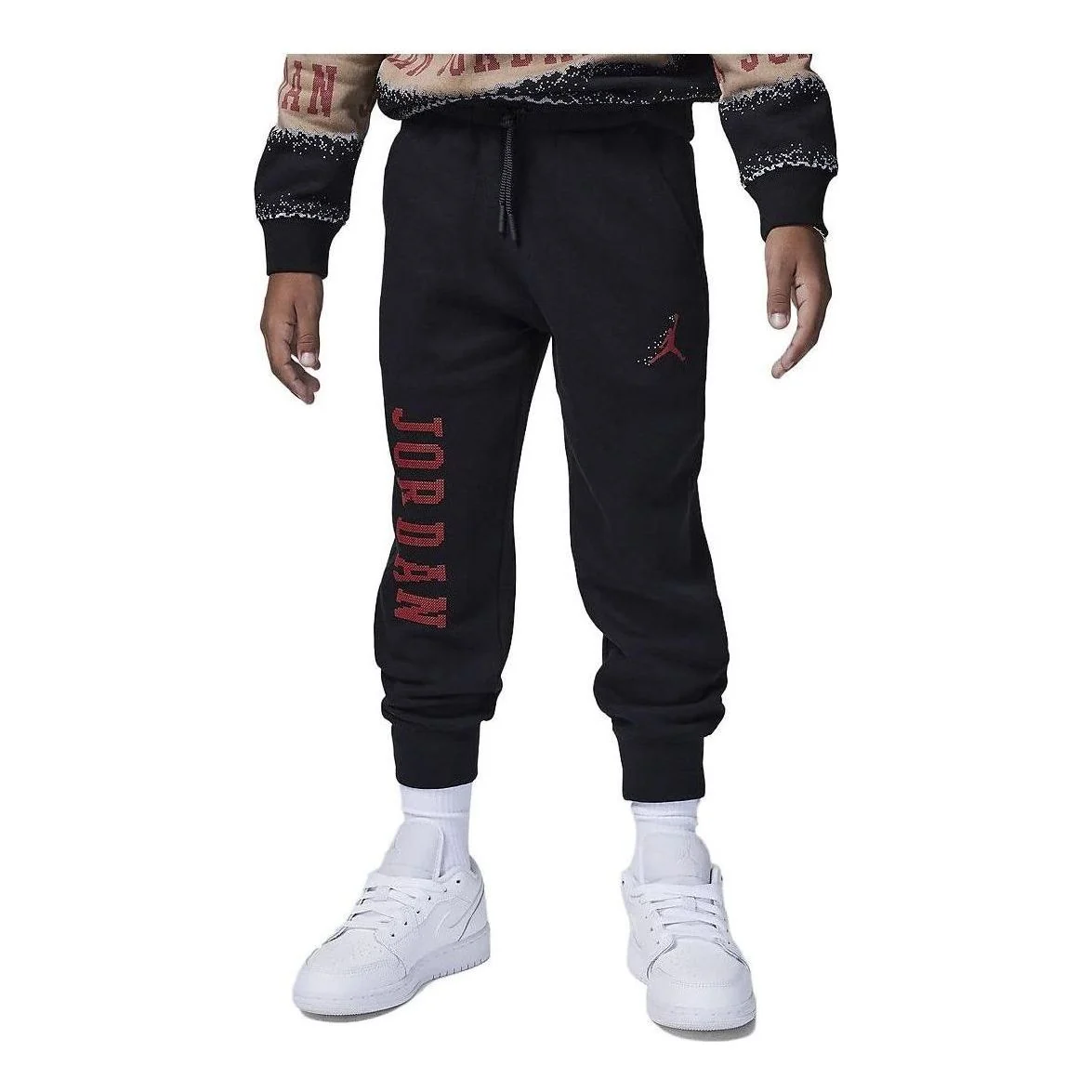 (GS) Air Jordan MJ Essentials Member Sweatpants 'Black Red' FV5648-010