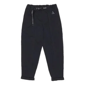 Men's Nike x ACG Solid Color Splicing Belt Waterproof Breathable Athleisure Casual Sports Pants Autumn Black CV0661-010