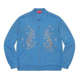 Supreme SS23 Week 3 Eaded Appliqu CardigancShirt 'Blue' SUP-SS23-085