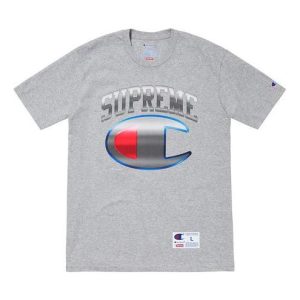 Supreme SS19 x Champion Chrome S/S Top Crossover Short Sleeve Unisex Gray SUP-SS19-10251