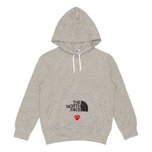 COMME des GARCONS PLAY x The North Face Crossover play together Series Logo hooded Drawstring Grey AE-T204-051-1