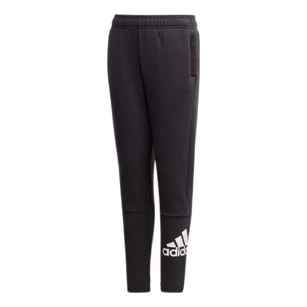 (GS) adidas Must Haves Winter Logo Sweatpants Asia Sizing 'Black White' GE0646