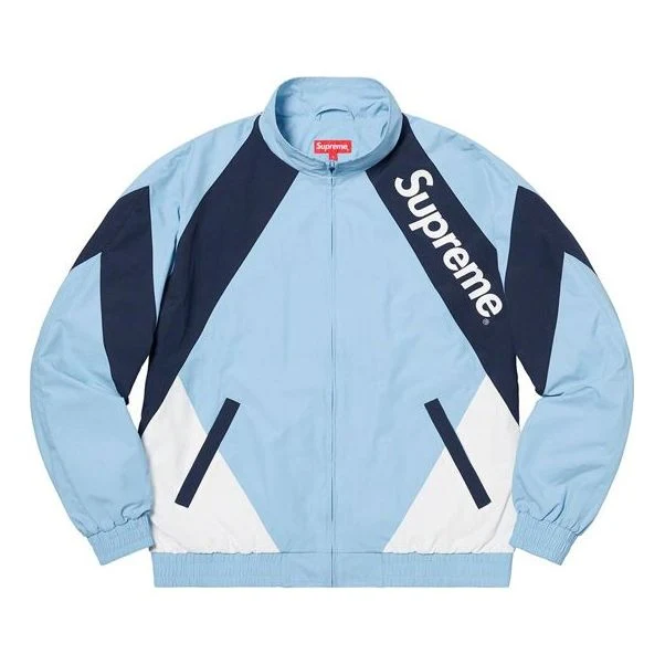Supreme SS20 Week 1 Paneled Track Jacket Contrast Color Stitching Sports Unisex Blue SUP-SS20-076