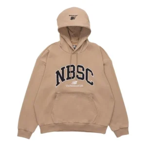 New Balance Logo Print Hoodie Asia Sizing 'Beige Black' 5CC44353-BEI