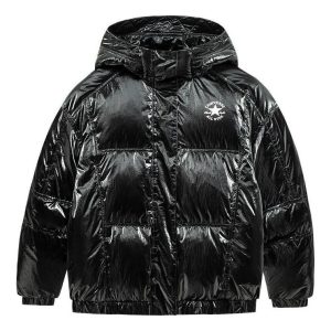 (GS) Converse Logo Short Down Jacket Asia Sizing 'Black' CV2142082GS-002