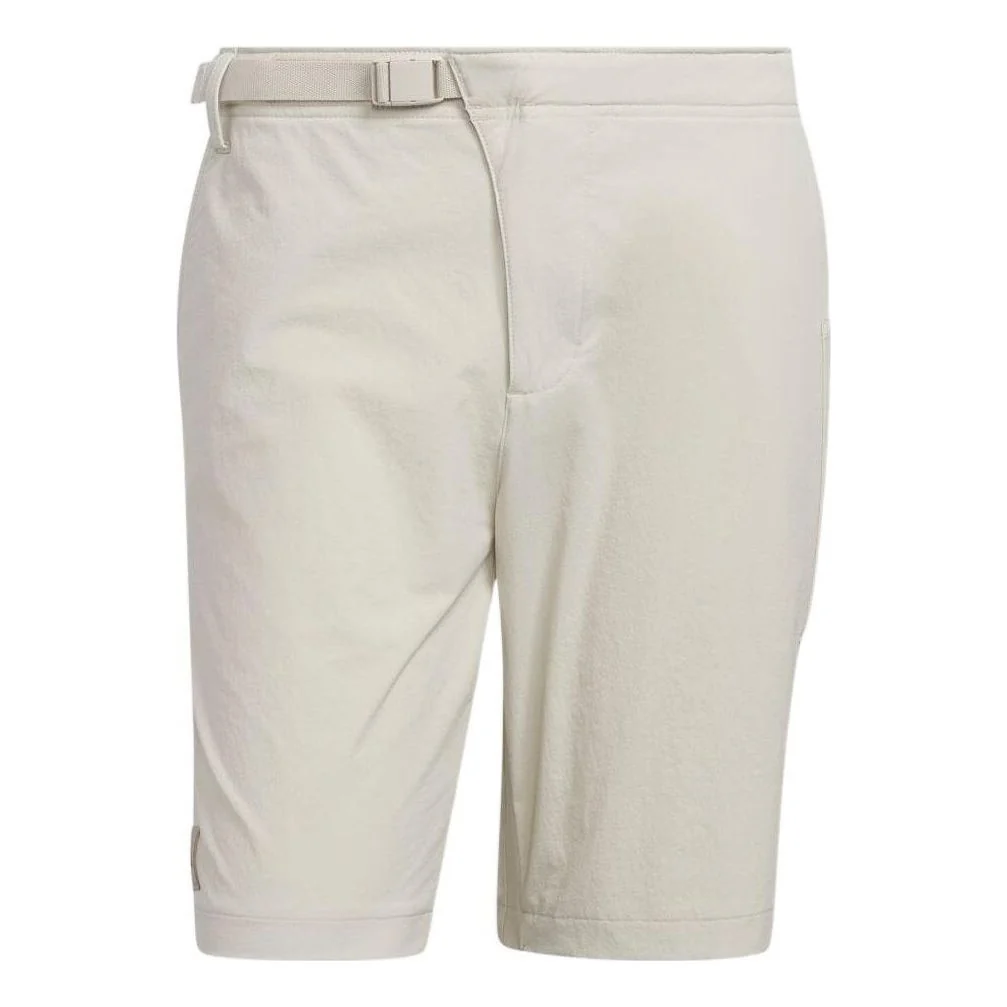 adidas Solid Color Side Belt Straight Shorts Men's Creamy White HS5622