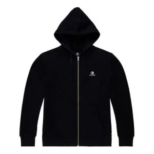 Converse Embroidered Star Chevron Full-Zip Hoodie Asia Sizing 'Black' 10019922-A01