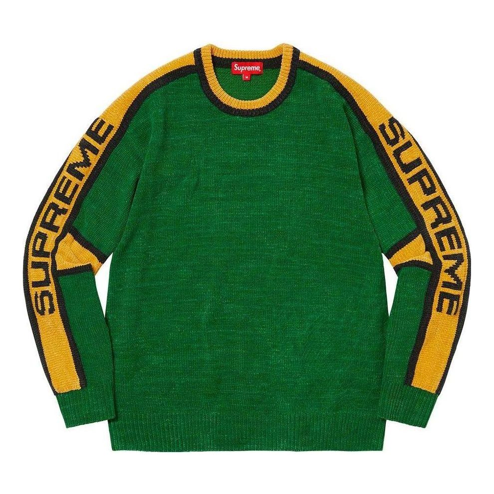 Supreme Stripe Chenille Sweater 'Green Yellow Black' SUP-FW22-792