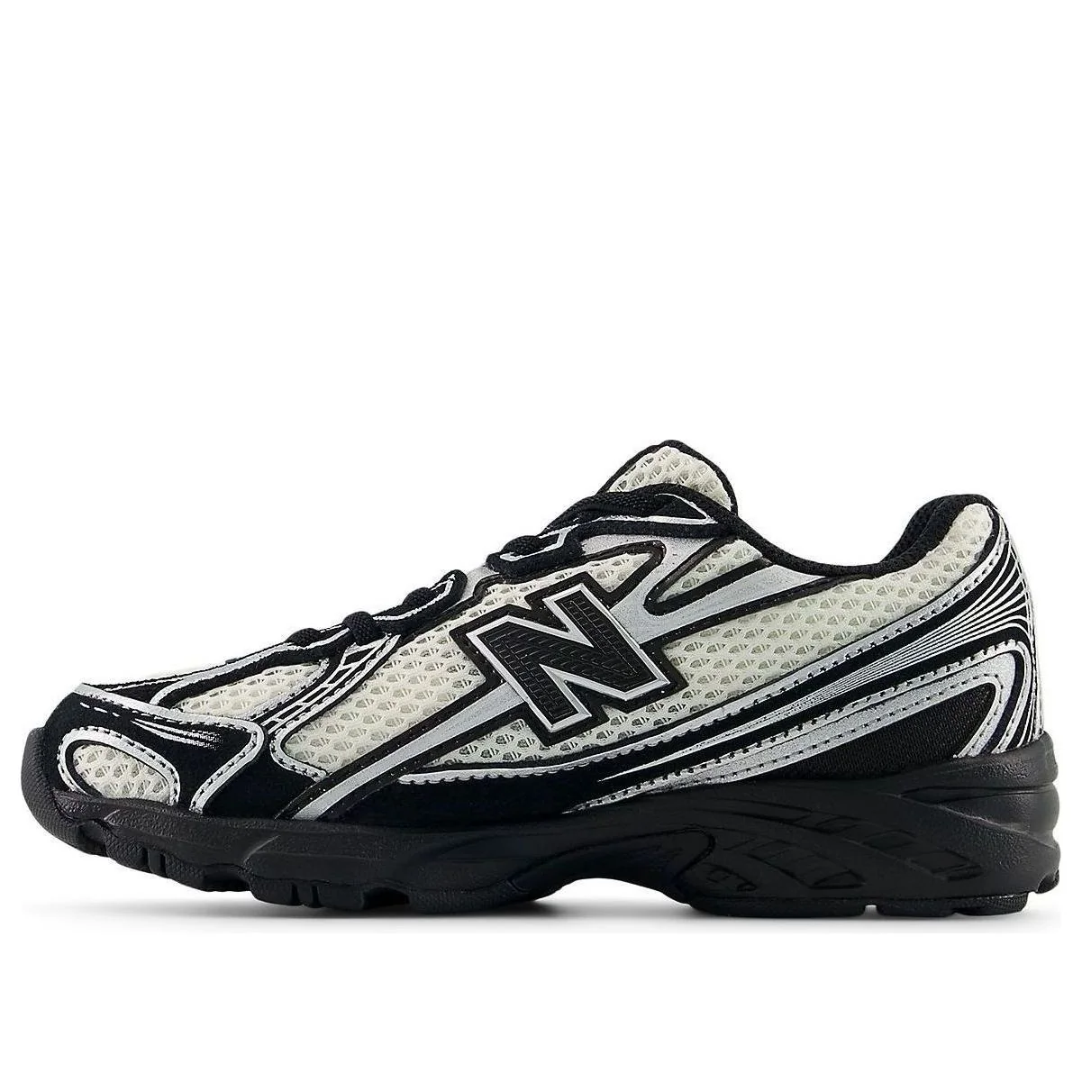 (PS) New Balance 740 Bungee Lace 'Black Rabbit Fur Gray' P7404ZL