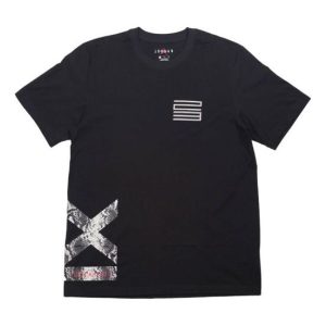 Air Jordan 11 Snakeskin Tee snake pattern Short Sleeve Black CI0324-010