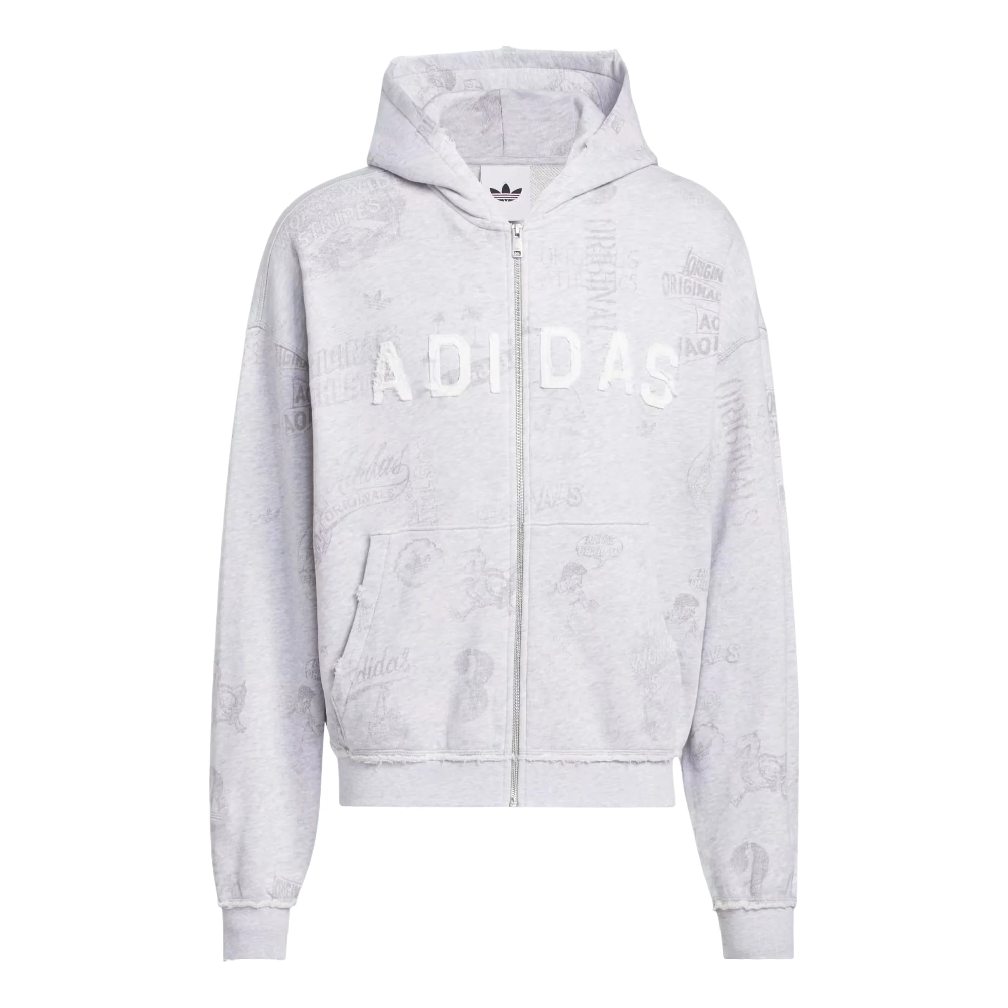 adidas AOA Full Zip Hoodie Asia Sizing 'Light Grey Heather' KT7888