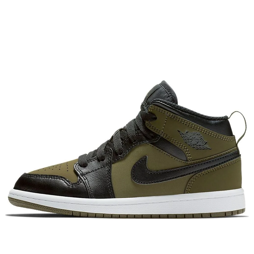 (PS) Air Jordan 1 Mid 'Olive Canvas' 640734-301