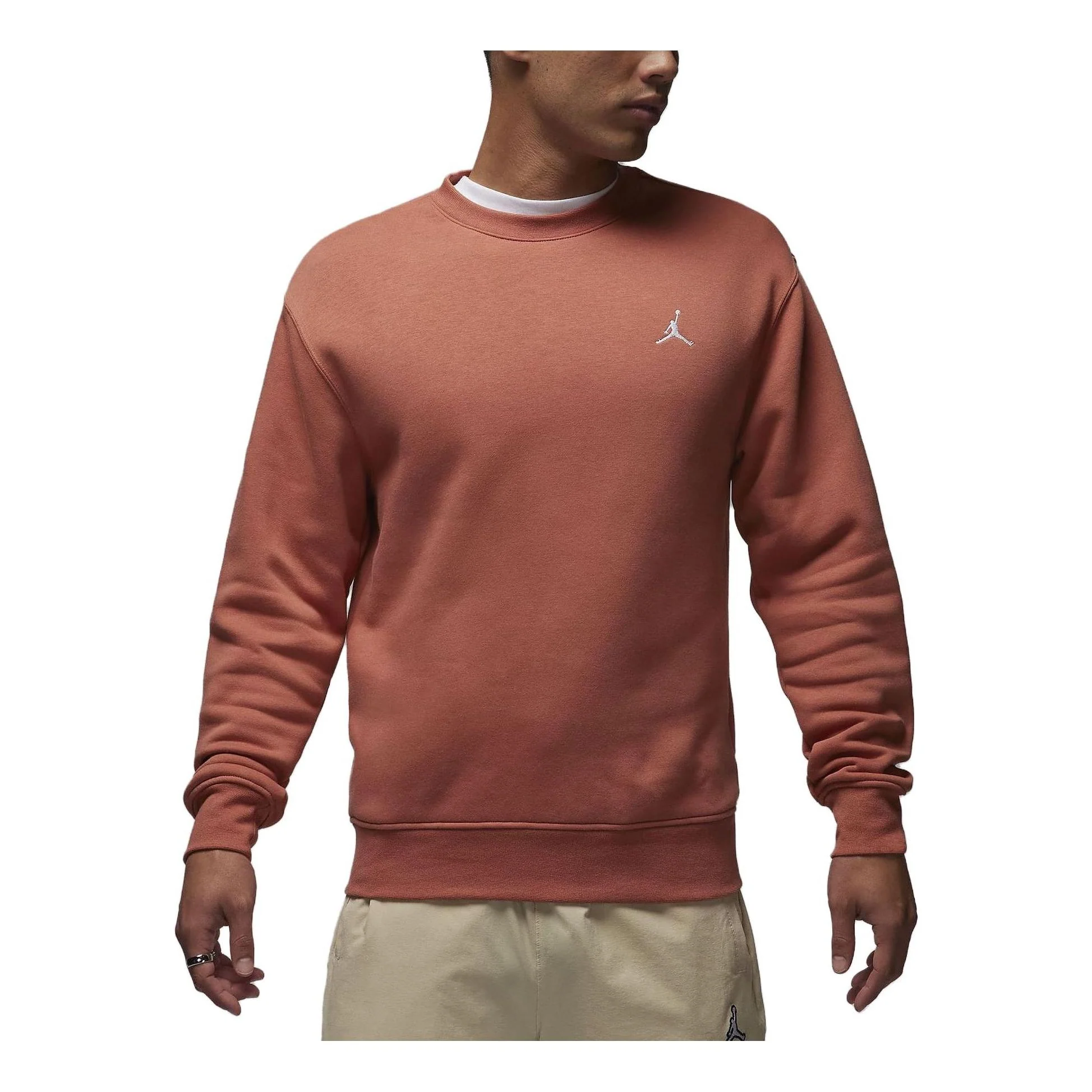 Air Jordan Essentials Logo Crew-Neck Sweatshirt 'Orange White' FJ7777-810