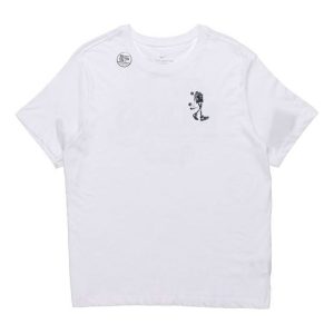 Nike Back Basketball Graffiti Printing Short Sleeve White CD0959-100