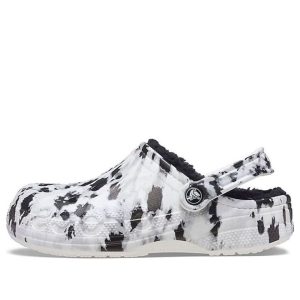Crocs Baya Lined Clog Fleece Lined Unisex White Gray Slippers 'White Grey' 205975-10M