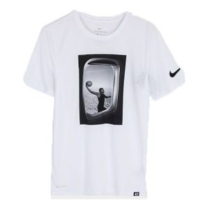 Nike KD Durant Basketball Training hygroscopic Sweat-Wicking Short Sleeve White 857900-100