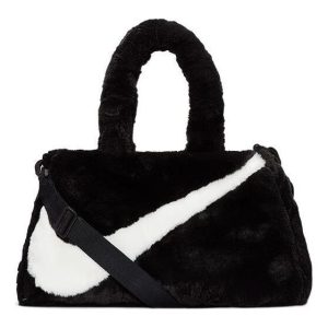 (WMNS) Nike NSW Faux Fur Tote Bag 'Black White' DQ5804-010