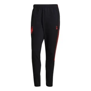 adidas Bayern Munich Black Contrasting Colors Stripe Embroidered Cone Sports Pants Black GK8630