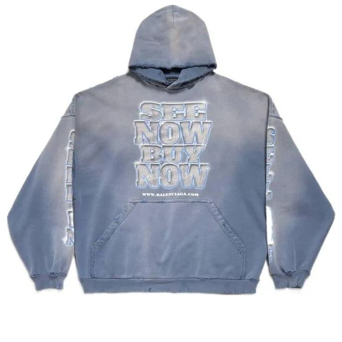 (WMNS) Balenciaga Snbn Hoodie 'Blue' 739024TQVE74108