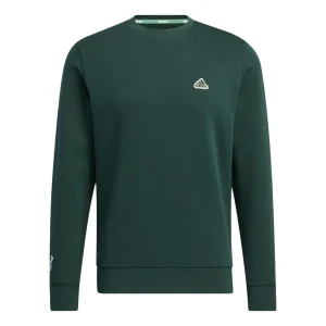 Men's adidas Logo Printing Round Neck Long Sleeves Pullover Green HG5784