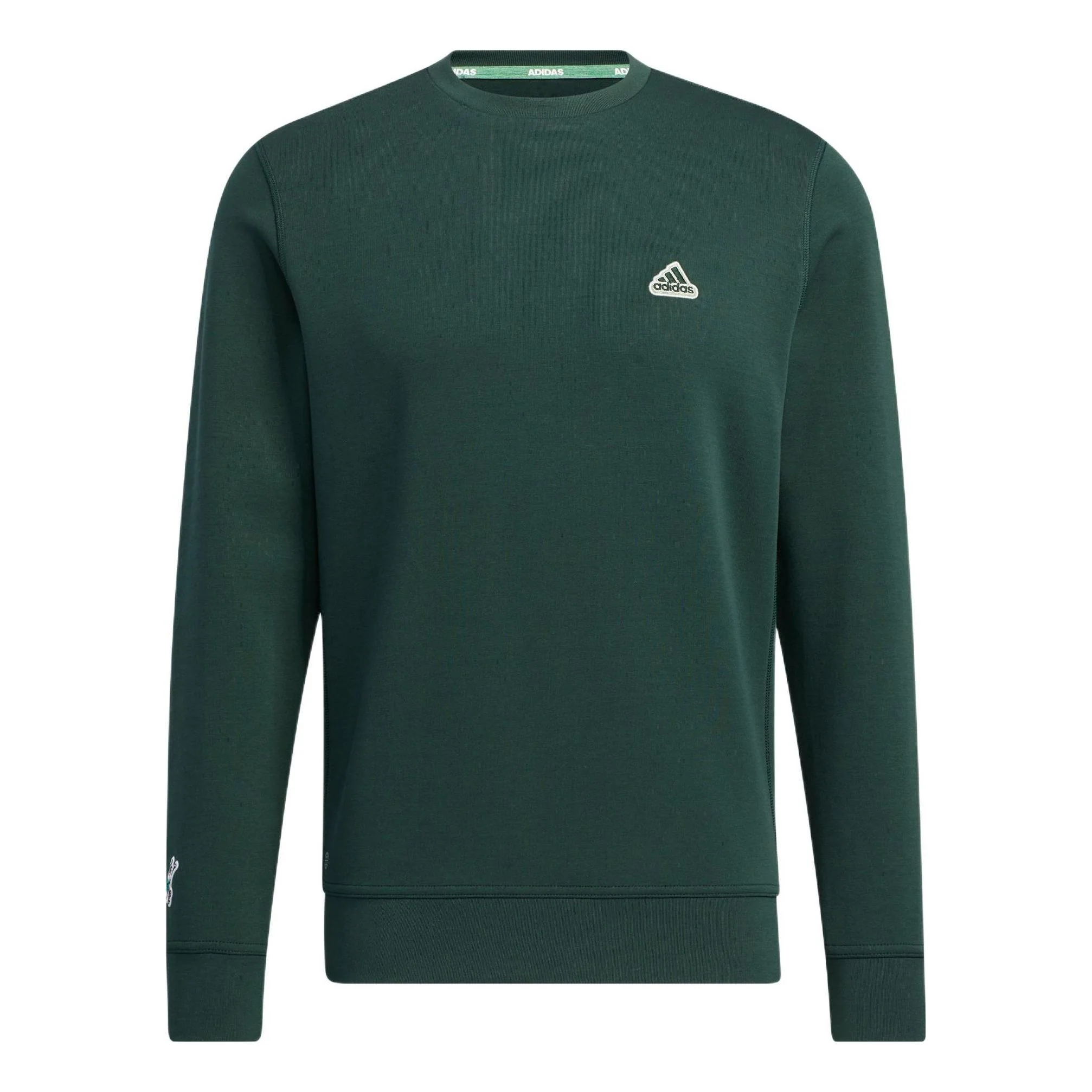 Men's adidas Logo Printing Round Neck Long Sleeves Pullover Green HG5784