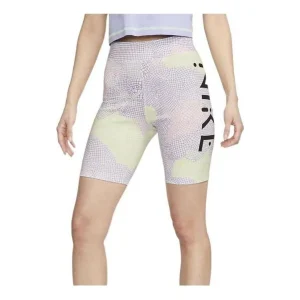 (WMNS) Nike x Serena Williams Design Crew High-waisted Printed Biker Shorts (Asia Sizing) 'Purple Yellow' DV8081-702