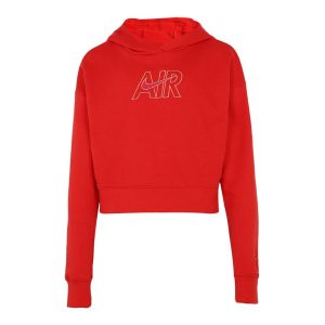 (GS) G Nike Sportswear Air FT CROP Hoodie University Red DM8372-657