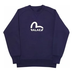 PALACE x EVISU Reversible Crew Logo Crewneck Blue PAL-SS20-010