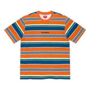 Supreme FW19 Week 1 Stripe S/S Top Short Sleeve Unisex Orange SUP-FW19-209