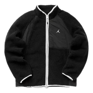 Air Jordan Essentials Full-Zip Winter Fleece Jacket 'Black White' DV1583-010