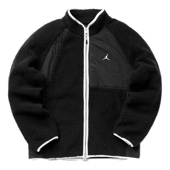 Air Jordan Essentials Full-Zip Winter Fleece Jacket 'Black White' DV1583-010
