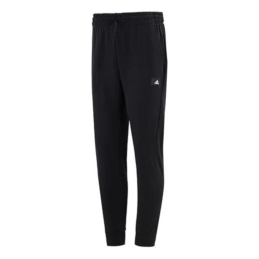 Men's adidas Fi Dblknt Pt Running Training Loose Knit Bundle Feet Sports Pants/Trousers/Joggers Black HE2225
