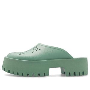 (WMNS) Gucci Platform Perforated G Sandal 'Green' 663577-JFB00-3426