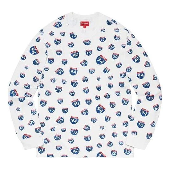 Supreme Interstate Waffle Thermal 'White Blue Red' SUP-FW20-245