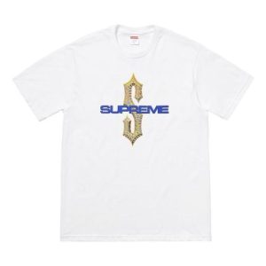 Supreme SS18 Diamonds Tee White Diamond Pattern Printing Short Sleeve Unisex SUP-SS18-0086