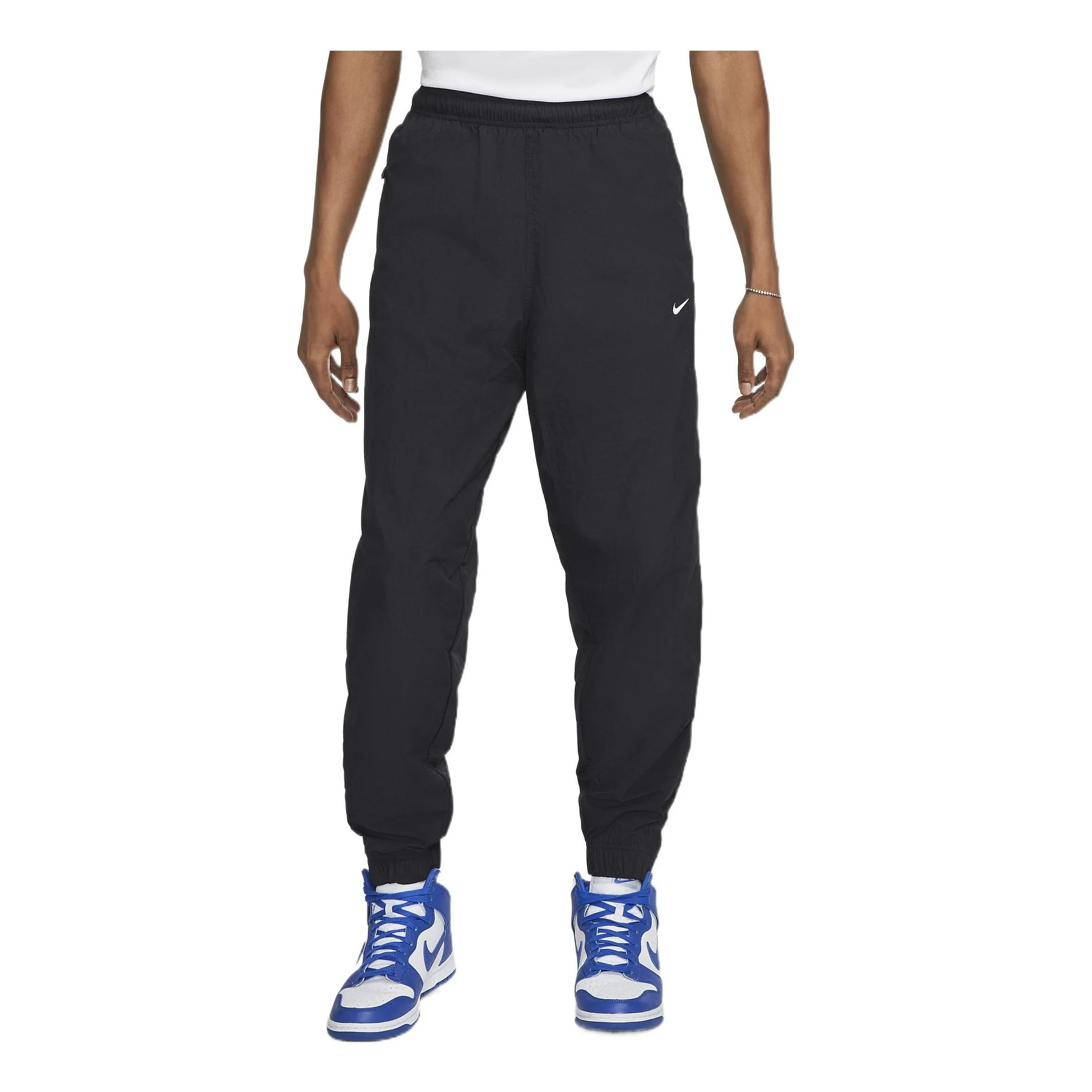 Men's Nike Solid Color Logo Printing Elastic Waistband Bundle Feet Sports Pants/Trousers/Joggers Autumn Black DQ6572-010