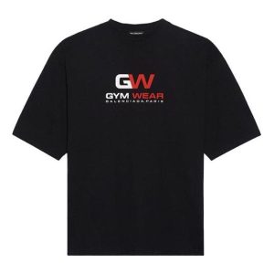 Balenciaga Gym Wear Logo Tee 'Black' 620969TIVD51000